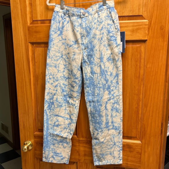 Brand New Rachel Comey x Target Jeans Blue White Marble Print High Rise Tapered - Picture 2 of 9